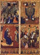 Barnaba Da Modena THe Coronation of the Virgin ,the trinity,the tirgin and child,the Crucifixion oil